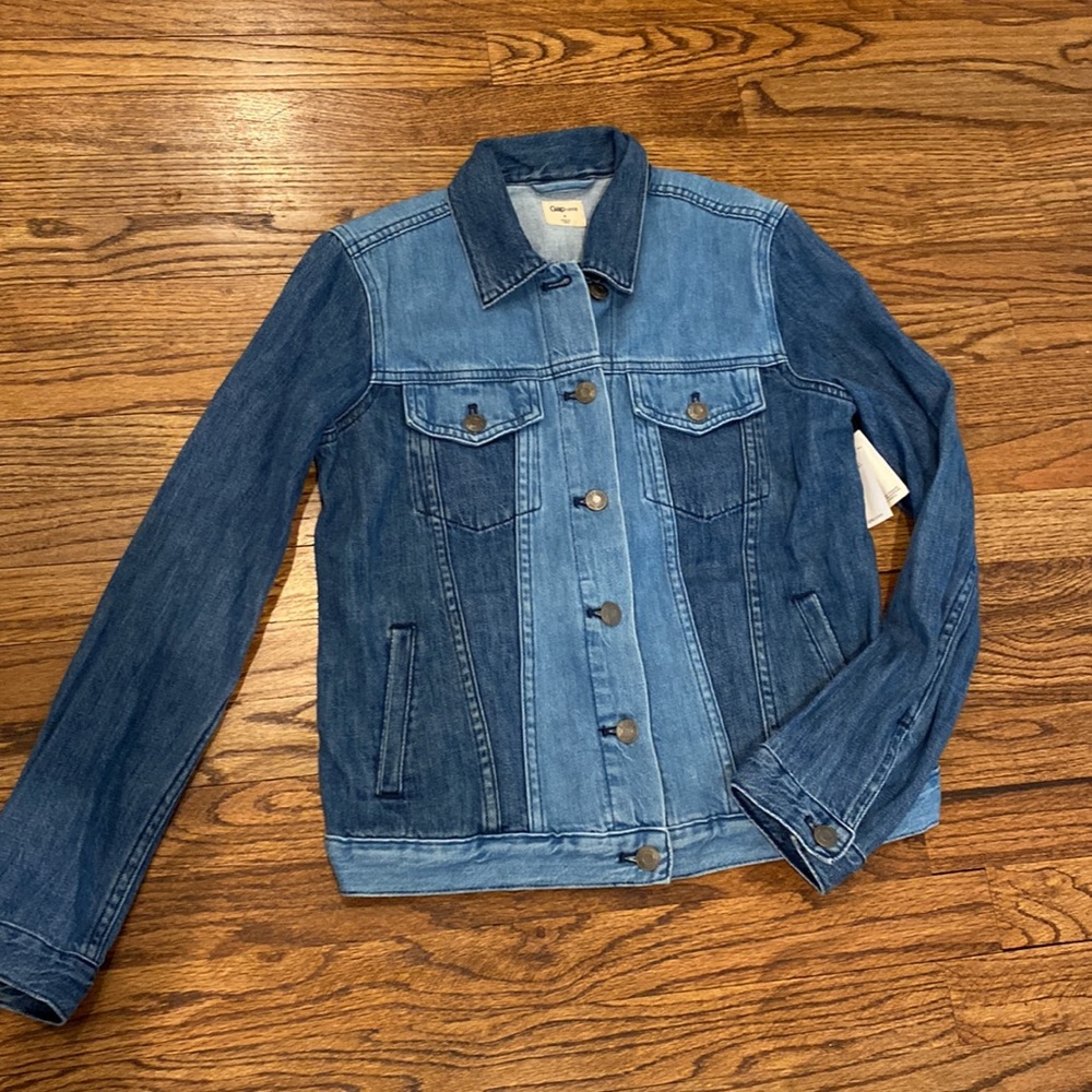 Gap NWT denim cotton jean jacket western festival coastal summer patch small
